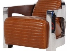 Un meuble Aviateur métal et cuir des plus rétros que ce fauteuil club Maison d’un Rêve… !